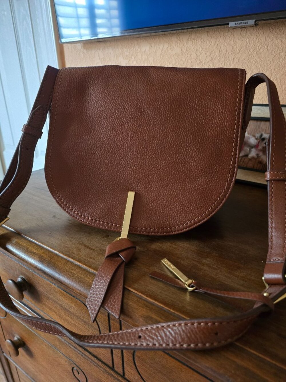 Vera Bradley Carson Leather Saddle Crossbody Bag